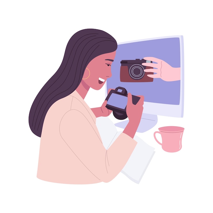 Vector photography isolated cartoon vector illustrations