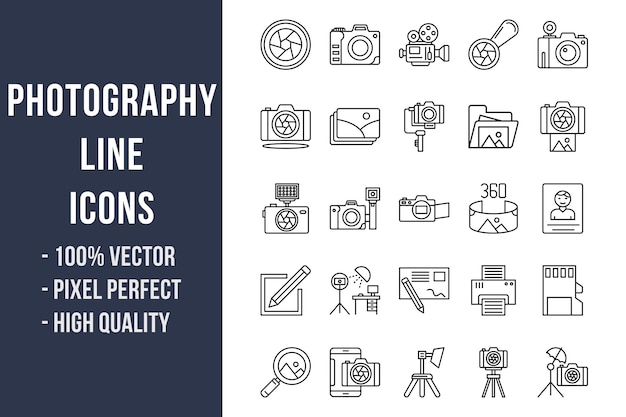 Photography Line Icons