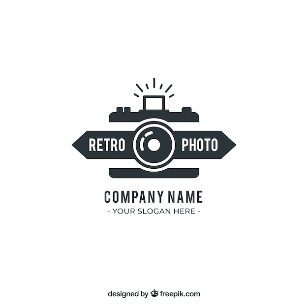 Vector photography logo in black color