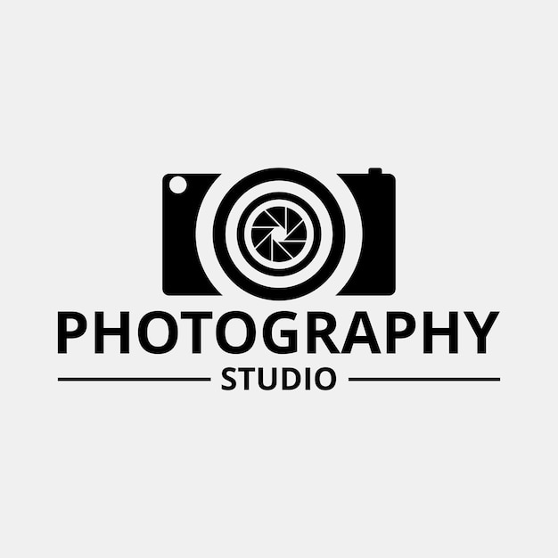 Vector photography logo design in black color