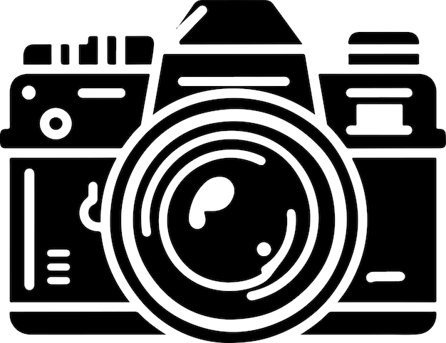 Photography logo design camera silhouette vector