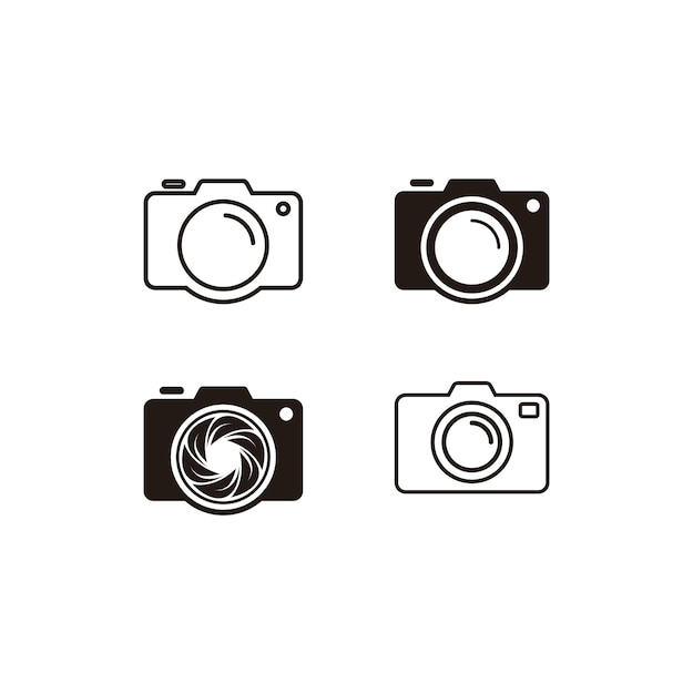 Vettore fotocamera per il design del logo fotografico