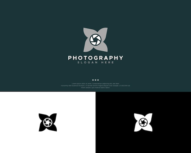 Vettore modello di progettazione del logo fotografico