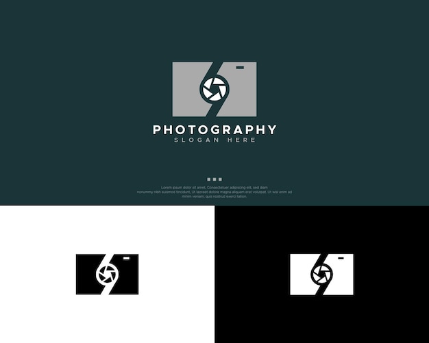 Vettore modello di progettazione del logo fotografico