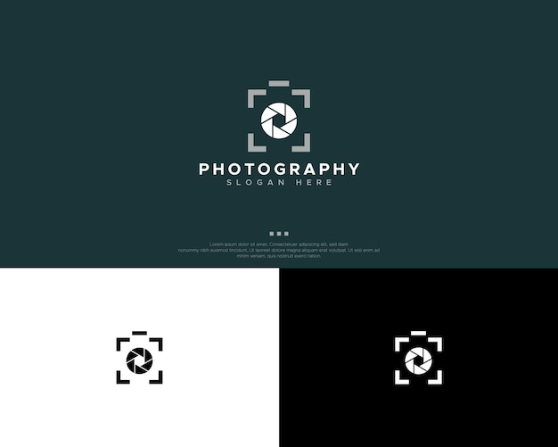 Vettore modello di progettazione del logo fotografico