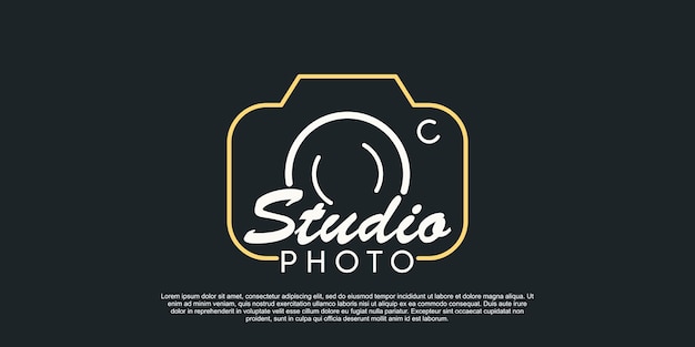 Vettore fotografia logo design con modello