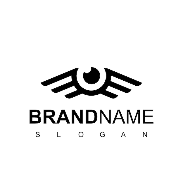 Photography logo with eye and wings for aerial photography symbol