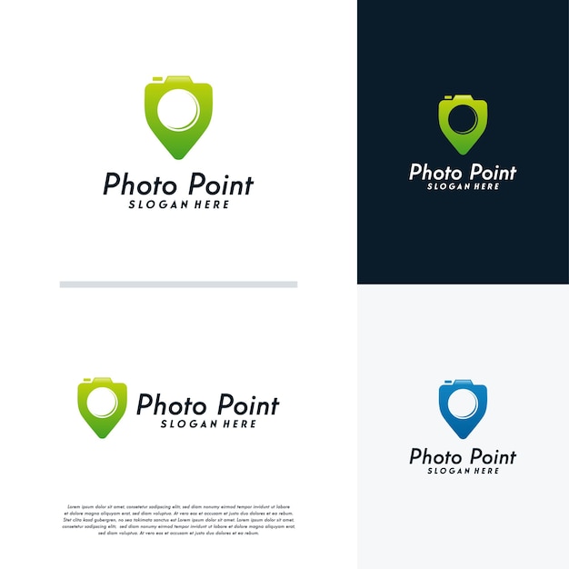 Photography point logo designs vector, Lens Point logo designs template