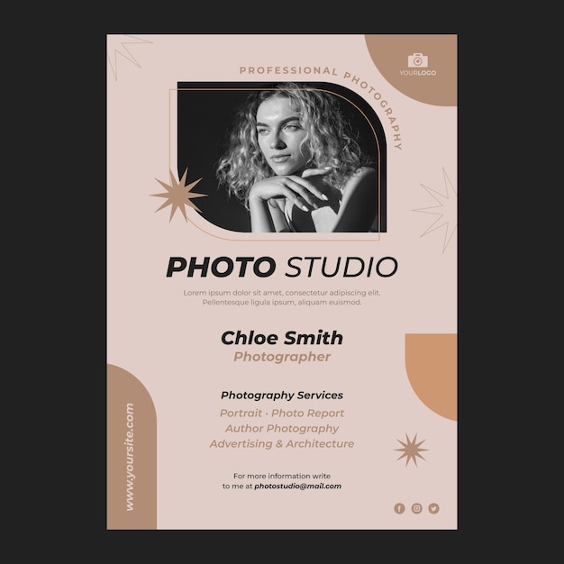 Vector photography poster template design