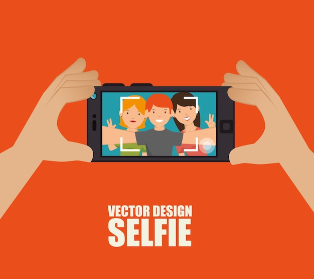 Vector photography selfie style isolated