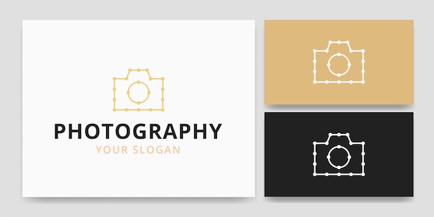 Photography studio camera shape logo idea