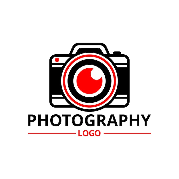 Vettore progettazione del logo dello studio fotografico