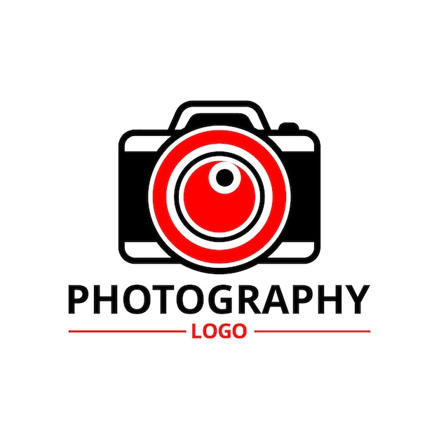 Vettore progettazione del logo dello studio fotografico