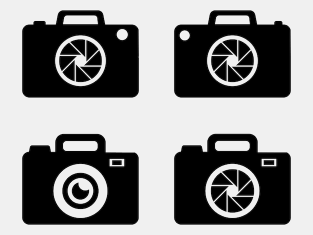 Vector photography studio logo set