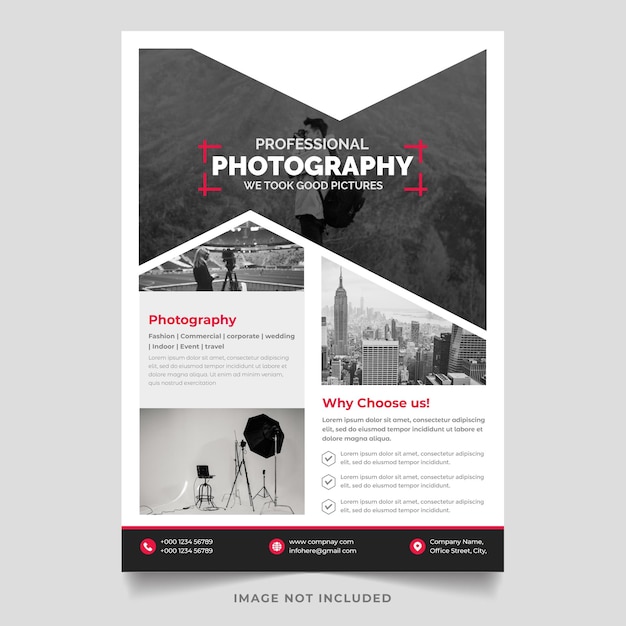 Photography vector flyer template design