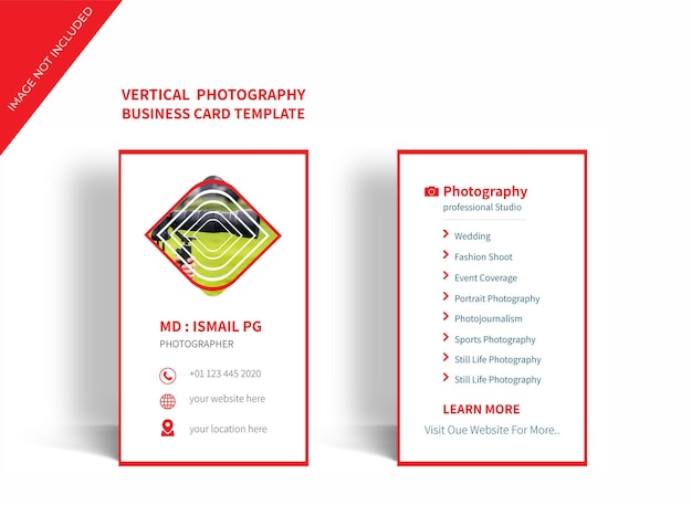 Photography Vertical business card