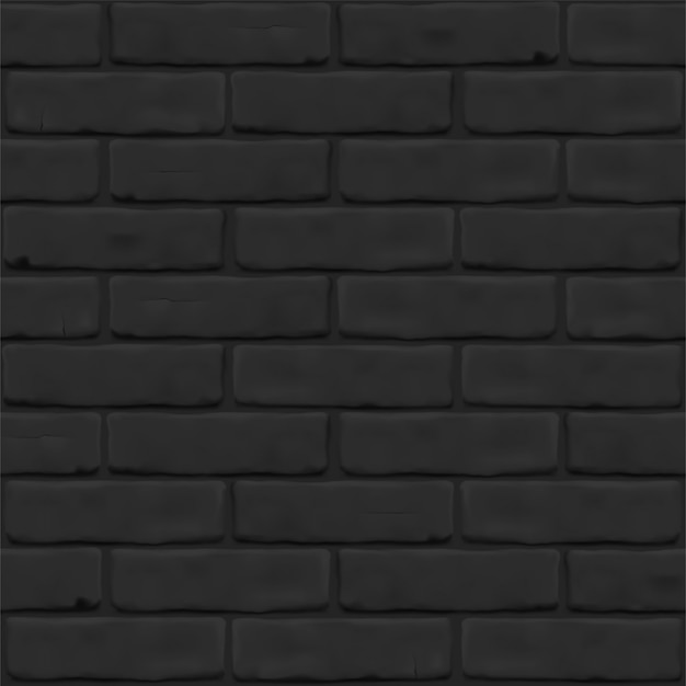 Vector photorealistic texture of black brick wall as background. masonry close up for exterior, interior, website, backdrop. seamless  pattern.