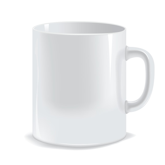 Vector photorealistic white cup.