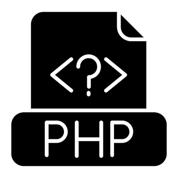 Php-bestand Glyph Solid Black Illustratie