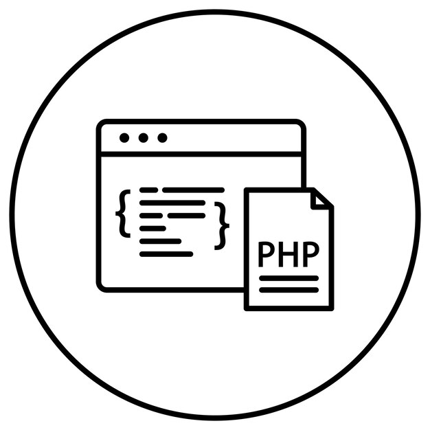 php coding icon vector image can be used for coding and development