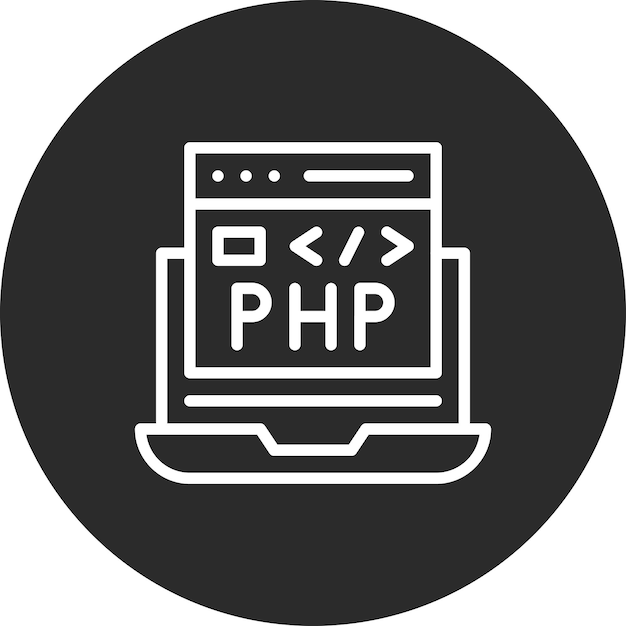 Иллюстрация иконки кодирования и разработки PHP