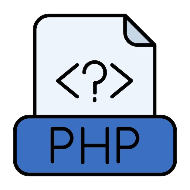 Vettore illustrazione piana del file php