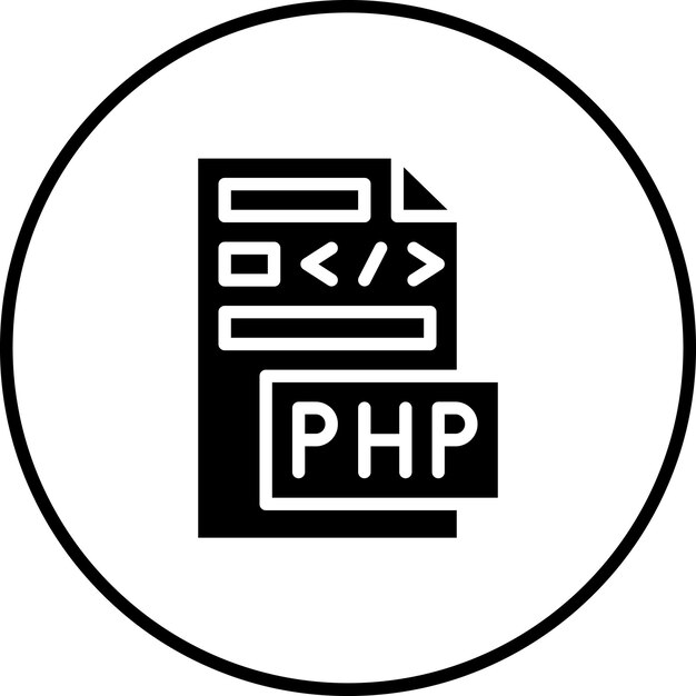 PHPファイルベクトルアイコンのイラスト コーディングと開発アイコンセット