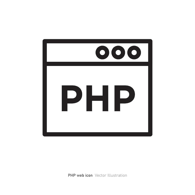 PHP ページデザイン アイコン ウェブサイトのベクトルイラストのためのページスクリプト アイコン