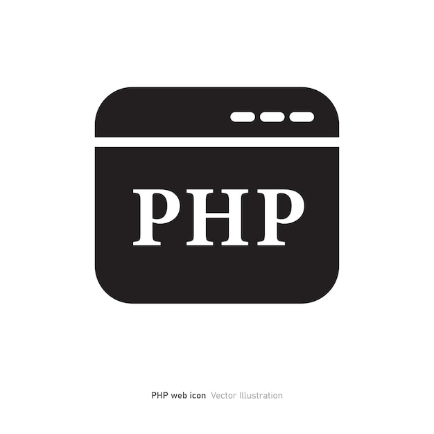 PHP ページデザイン アイコン ウェブサイトのベクトルイラストのためのページスクリプト アイコン