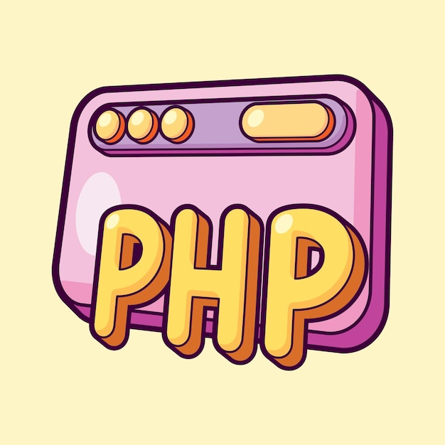 Vettore di illustrazione flat design del sito web php