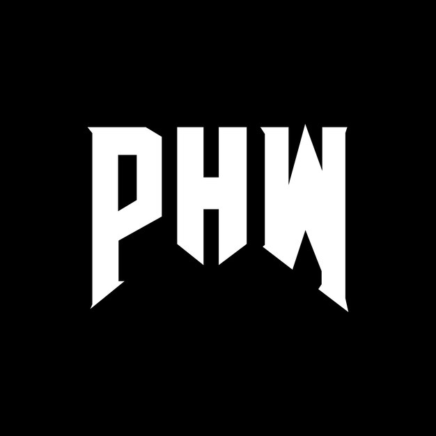 PHWのロゴデザイン 黒と白の色の組み合わせ PHWロゴ PHWベクトル PHWデザイン PHWアイコン PHWアルファベット PHWタイポグラフィー ロゴデザイン