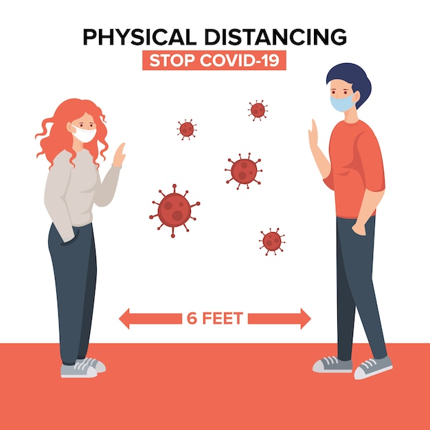 Physical distancing  illustration