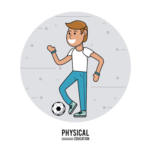 Physical education - boy with soccer ball