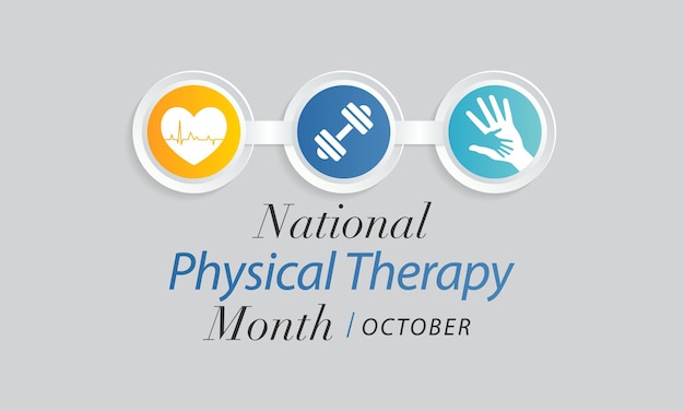 Vector physical therapy month is observed every year in october