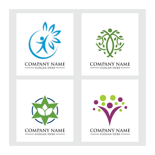 Physical therapy vector logo design template