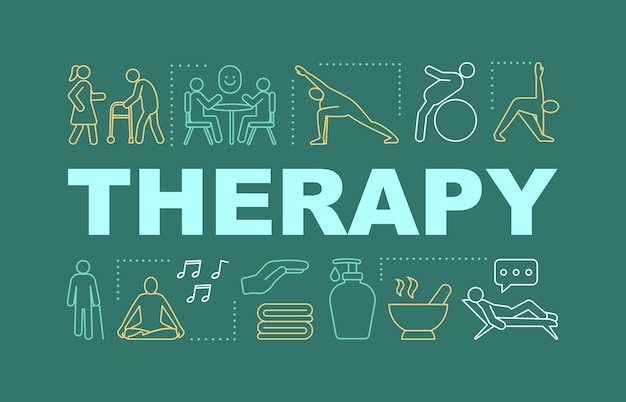 Vector physical therapy word concepts banner