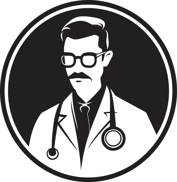 Vettore vectorized vision noir sketchnoir anatomy artistry vectorized profilo del medico medici