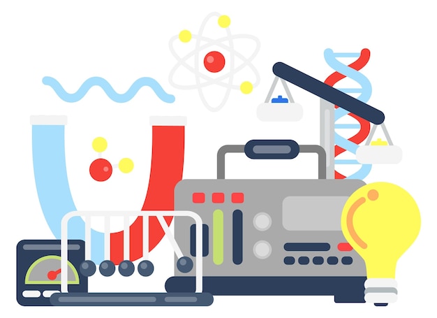 Physics concept Science icon Electromagnet force power Vector Illustration