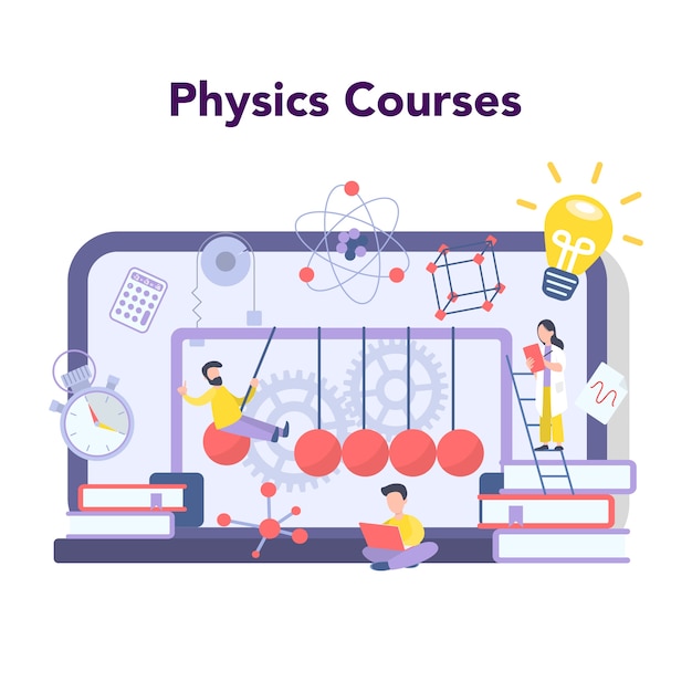 Vector physics school subject online education service or platform