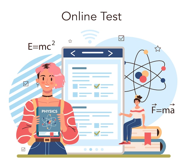 物理学の教科のオンラインサービスまたはプラットフォーム。学生は探検します