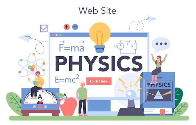 Physics school subject online service or platform.