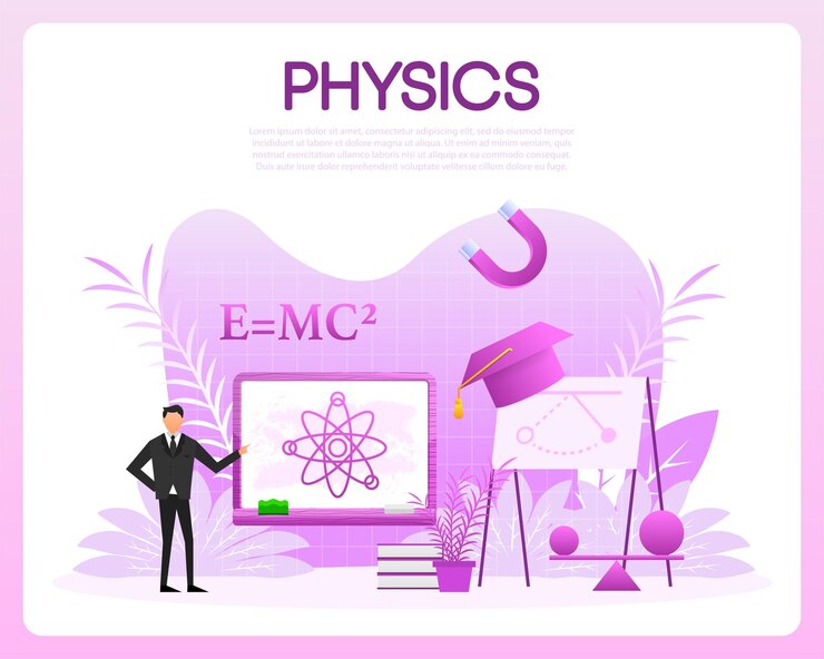 Vector physics school subject scientist explore electricity school education