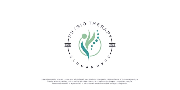 Vector physio logo with creative and unique element style design premium vector