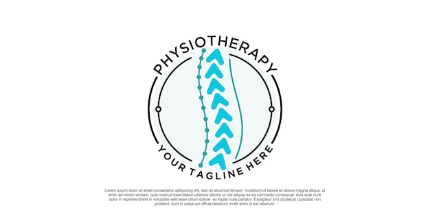 Vector physiotherapy creative logo design simple concept premium vector