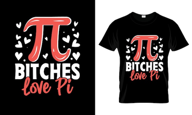 Vector pi bit ches love pi kleurrijk grafisch t-shirt pi day t-shirt ontwerp