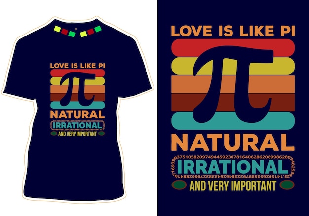Pi dag T-shirt ontwerp Vector