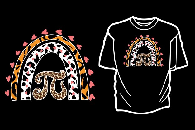 Pi-dagillustratie voor grafisch ontwerp van tshirt Premium Vector