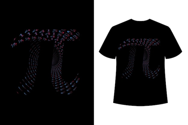 ベクトル 円周率の日3月14日タイポグラフィベクトル昇華とtシャツのデザインテンプレート