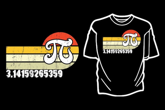 Pi day illustration for Tshirt graphic design Premium Vector