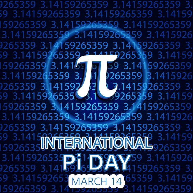 Pi day international pie day 14 march with pie symbols vector illustration celebrate pie day